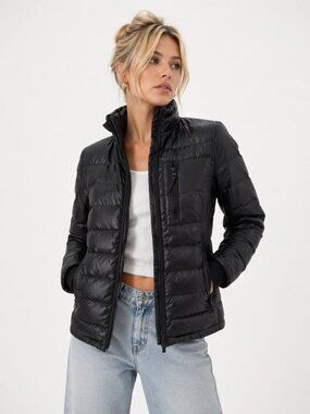 J CREW Black Lightweight Down Puffer Winter Jacket Coat XS